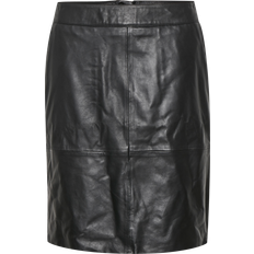 CULTURE Skinnkjol cuBerta Leather Skirt Svart