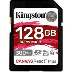 Kingston Minneskort Kingston Canvas React Plus SDXC Class 10 UHS-II U3 ​​V90 300/260MB/s 128GB