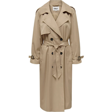 Lång Ytterkläder Only Chloe Double Breasted Trenchcoat - Brown/Tannin