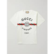 Gucci Herr Kläder Gucci Printed Cotton-Jersey T-Shirt Men White