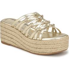 Nine West Cristy Wedge Sandal Women's Gold Metallic Sandals