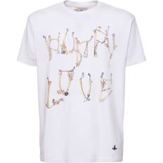 Vivienne Westwood Överdelar Vivienne Westwood Mens White Bones Chain Graphic-print Cotton-jersey T-shirt