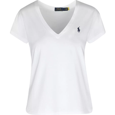 Polo Ralph Lauren Dam T-shirts & Linnen Polo Ralph Lauren Pony V-Neck T-shirt - White