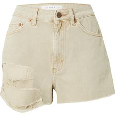 Topshop Dam Byxor & Shorts Topshop – Sandfärgade a-linjeformade mom shorts med reva-Naturlig