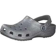 Silver - Unisex Tofflor & Sandaler Crocs Classic Sparkly Metallic and Glitter Shoes for Women, Silver