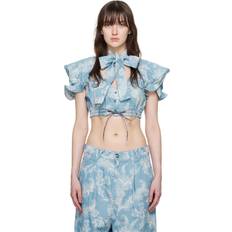 Vivienne Westwood Blusar Vivienne Westwood Blue & Off-White Football Heart Blouse K203 Blue Coral IT