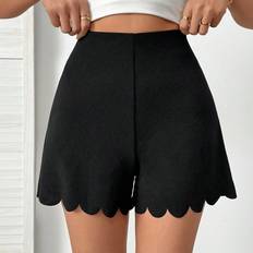 Shein L Byxor & Shorts Shein Women's Elastic Casual Shorts With Scallop Edge And A-Line Hem