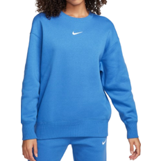 Nike Blåa - Dam Tröjor Nike Sportswear Phoenix Fleece Women's Oversized Crew-neck Sweatshirt - Star Blue/Sail