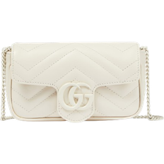 Gucci Vita Väskor Gucci GG Marmont Leather Super Mini Bag - White