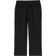 H&M Dam - W30 Byxor & Shorts H&M Linen Blend Pull On Trousers - Black