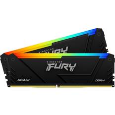 2 - Belysning - DDR4 RAM minnen Kingston Fury Beast RGB Black DDR4 3600MHz 2x16GB (KF436C18BB2AK2/32)