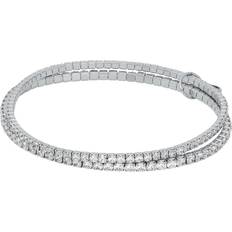 Michael Kors Mässing Armband Michael Kors Precious Double Wrap Tennis Bracelet - Silver/Transparent