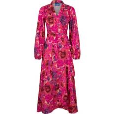Blommiga - Dam - Omlottklänningar Cras Lara Dress - Pink Garden