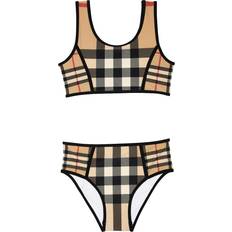 Burberry Contrast Check Stretch Nylon Bikini - Archive Beige (80618501)