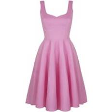 Korta klänningar - Rosa Hell Bunny Rockabilly Halvlång klänning Heidi Dress Pink för Dam rosa