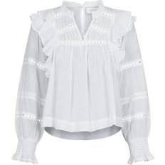 34 - Dam Överdelar Neo Noir Aurika S Voile Blouse - White