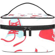 Shoestring Pattern Makeup Organizer Bag - White