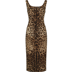 Dolce & Gabbana Leopard Print Midi Dress - Brown