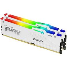 Kingston 32 GB - DDR5 RAM minnen Kingston Fury Beast RGB White DDR5 6000MHz 2x16GB ECC (KF560C30BWEAK2-32)