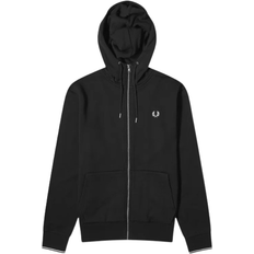 Fred Perry Tröjor Fred Perry Hooded Zip Through Sweatshirt - Black