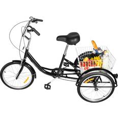 20" - Ingen stötdämpare Trehjulingar lalaleny Cruiser City Tricycle with Shopping Basket - Black Unisex