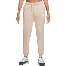 8 - Unisex Byxor & Shorts Nike Sportswear Club Fleece Women's Mid-Rise Joggers - Sanddrift/White