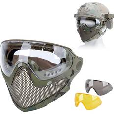 TS TAC-SKY Tactical Mask Tracer Airsoft Mask Impact Resistant Matching FAST Helmet Steel Mesh Eye Protection Goggles For Airsoft Paintball