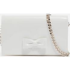 Ted Baker Vita Axelremsväskor Ted Baker Baetiy Bow Detail Leather Purse Chain Bag Cream