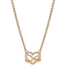 Pandora Guld Halsband Pandora Sparkling Infinity Heart Collier Necklace - Gold/Transparent