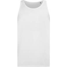 Herr - Viskos Linnen Stedman Tank Top For Men White