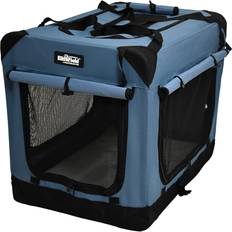 4-Door Folding Soft Dog Crate with Curtains 36"x24"x28"