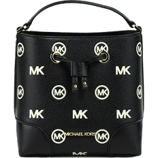 Michael Kors Svarta Bucketväskor Michael Kors Women's Mercer Small Embossed Drawstring Bucket Messenger Bag - Black
