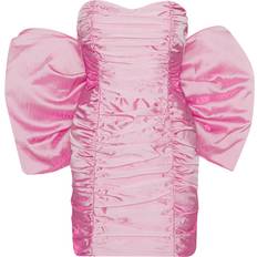 Enfärgade - Korta klänningar - XXS ROTATE Birger Christensen Sheer Satin Bow Dress - Cameo Pink