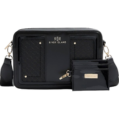 River Island Monogram Boxy Cross Body Bag - Black