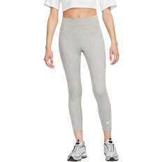 Bomull Leggings Nike Women's Sportswear Classic High-Waisted 7/8 Leggings - Dark Grey Heather/Sail