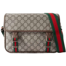 Beige - Kortfack Axelremsväskor Gucci Supreme Trimmed Monogrammed Messenger Bag - Beige