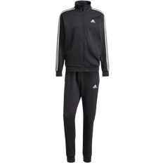 Fitness & Gymträning - Herr Jumpsuits & Overaller adidas Basic 3-Stripes Fleece Tracksuit - Black