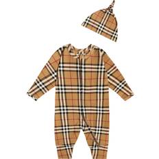 Burberry Baby Onesie & Hat Set - Archive Beige