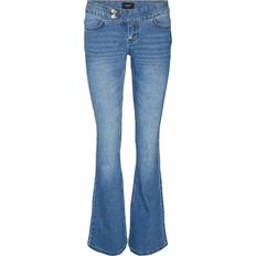 Dam - Elastan/Lycra/Spandex Jeans Vero Moda Sigi Flared Fit Jeans - Medium Blue Denim