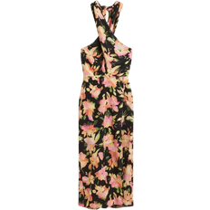 H&M 40 Kläder H&M Halterneck Wrap Dress - Black/Floral