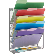 Mind Reader 6 Compartment Vertical Hanging Wall File & Chart Organizer