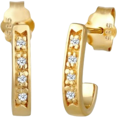 Elli Elegant Hoop Earrings - Gold/Diamond