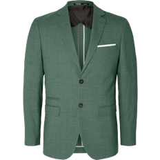 Herr - Linne Överdelar Selected Homme Slim Fit Single Dress Blazer - Light Green Melange