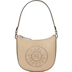 Karl Lagerfeld K Circle Perforated Moon Shoulder Bag - Sand