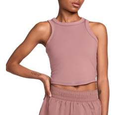 Nike Dam - Återvunnet material Linnen Nike Women's One Fitted Dri Fit Cropped Tank Top - Smokey Mauve/Black