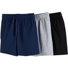 Byxor Barnkläder H&M Kid's Cotton Jersey Shorts 3-pack - Navy Blue/Light Grey Marl