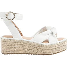 Bred Espadriller River Island Wide Fit Knot - White