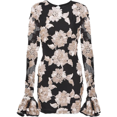 Blommiga - Korta klänningar - XXS ROTATE Birger Christensen Floral Mesh Mini Dress - Oyster Mushroom