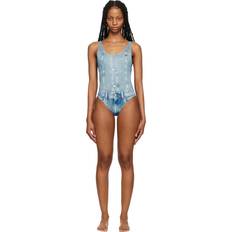 Diesel Dam Badkläder Diesel Blue Slia One-Piece Swimsuit 8NCA Denim