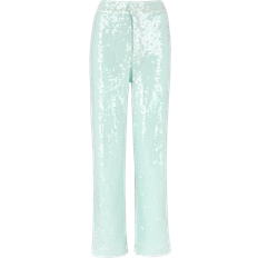 Dam - XL Byxor Gina Tricot Sequin Trousers - Light Blue